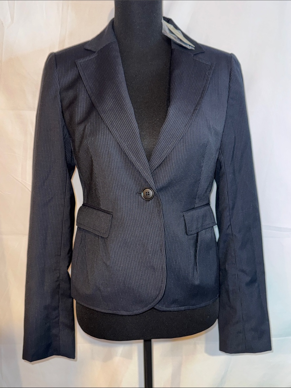 LOFT Pinstripe One-Button Tailored Blazer